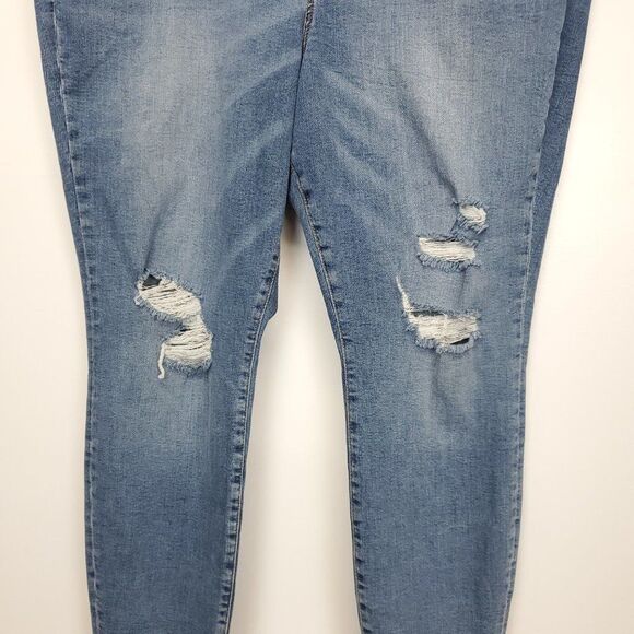 Good American Good Legs High Waist Ripped Skinny Jeans Indigo286 Plus Size 26 - Picture 10 of 13